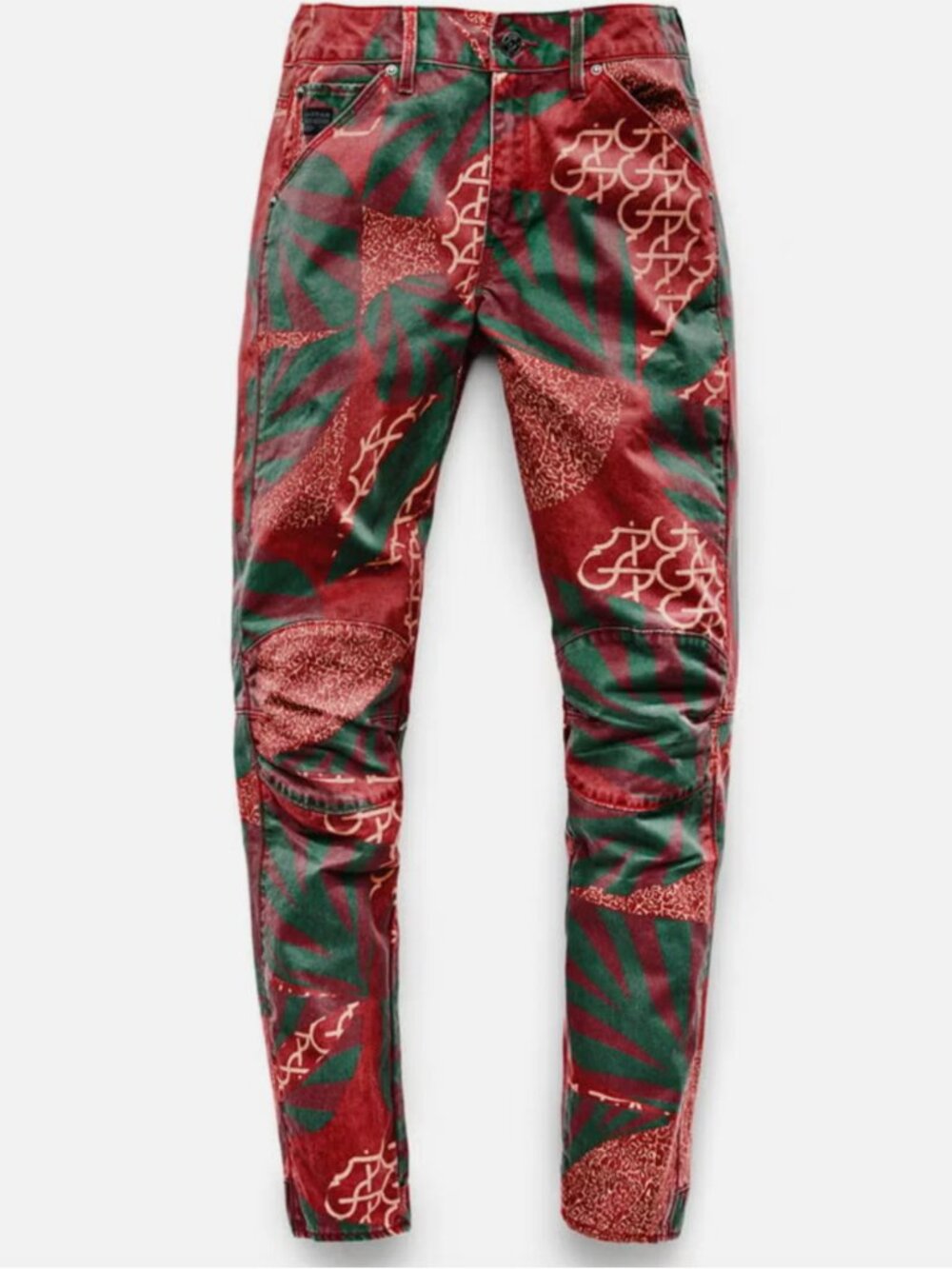 NWT G-STAR Raw Mid Boyfriend Jeans Elwood Red Tropical Pharrell Williams